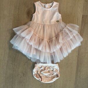 3-6 Months Baby Pink Tulle Dress with matching bottoms by Guess